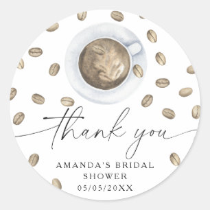Love is brewing Bridal shower Thank you Classic Round Sticker