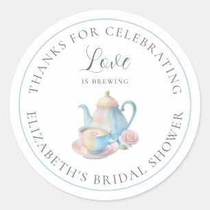Love is Brewing Bridal Shower Thank You Classic Round Sticker