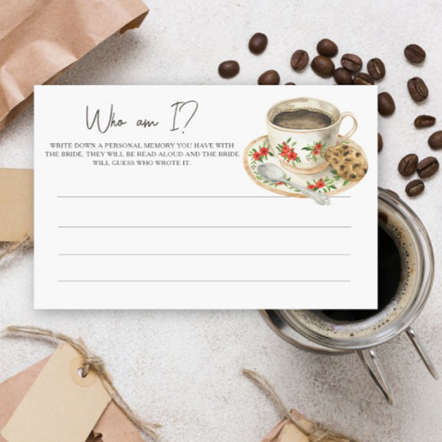 Love is brewing Bridal shower Who am I game Stationery (Creator Uploaded)
