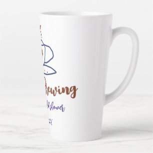 Love is Brewing brown blue bridal shower add name  Latte Mug
