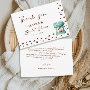 Love is Brewing Brown Espresso Bridal Shower Thank You Card