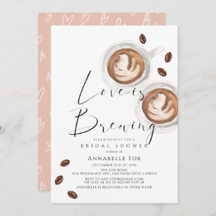 Love is Brewing Cappuccino Coffee Bridal Shower Invitation