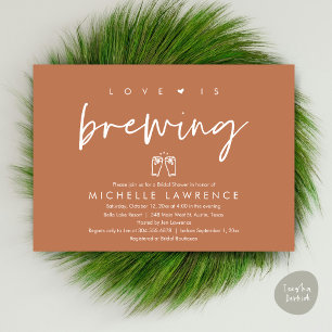 Love is brewing, Casual Beer Party Bridal Shower Invitation