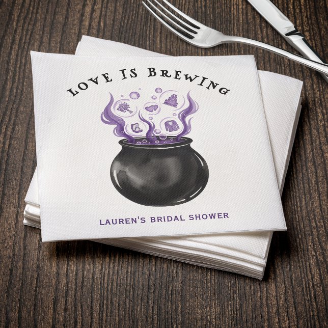 Love is Brewing Cauldron Halloween Bridal Shower Napkin (Love is Brewing Cauldron Halloween Bridal Shower Napkins
)