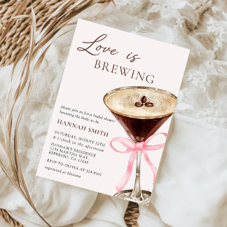 Love is Brewing Chic Martini Bridal Shower Invitation