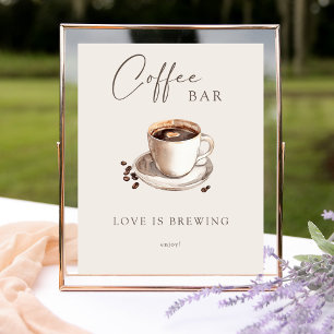 Love is Brewing Cofee Bar Sign