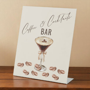 Love is Brewing Coffee and Cocktails Bar Pedestal Sign