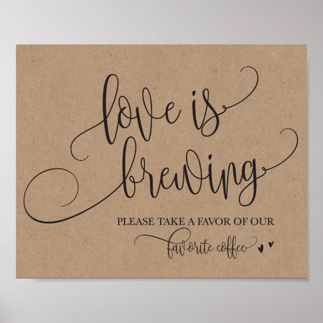 Love Is Brewing Coffee Bar Wedding Sign (Front)
