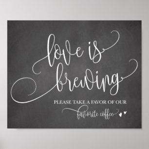 Love Is Brewing Coffee Bar Wedding Sign