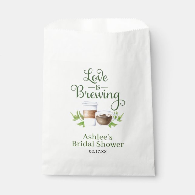 Love is Brewing Coffee Bean Treat Favour Favour Bags (Front)