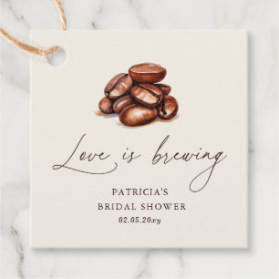 Love is Brewing Coffee Beans Bridal Shower Favour Tags