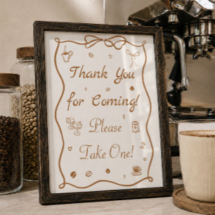 Love is Brewing Coffee Bridal Shower Favour  Poster