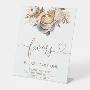 Love Is Brewing  Coffee Bridal Shower Favours Pedestal Sign