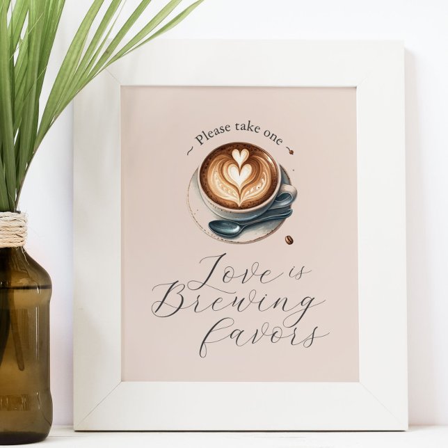 Love is Brewing Coffee Bridal Shower Favours Poster (Creator Uploaded)