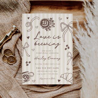 "Love is Brewing" Coffee Bridal Shower Invitation