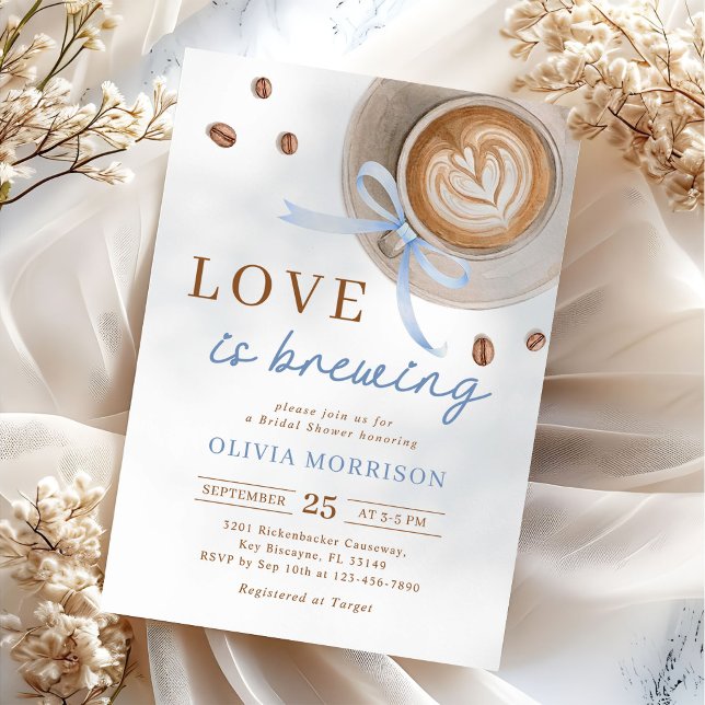 Love is Brewing Coffee Bridal Shower Invitation (Creator Uploaded)