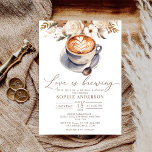 Love Is Brewing Coffee Bridal Shower  Invitation<br><div class="desc">This adorable invitation captures the essence of love and the delightful charm of a coffee-themed celebration.</div>