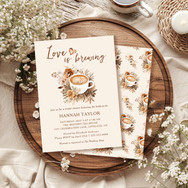 Love is Brewing Coffee Bridal Shower Invitation (Creator Uploaded)