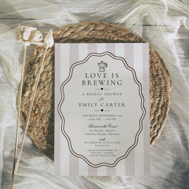 Love is Brewing Coffee Bridal Shower  Invitation (Love is Brewing Modern Coffee Bridal Shower Invitation )