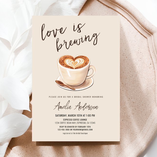 Love is Brewing Coffee Bridal Shower Invitation (Creator Uploaded)