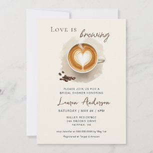 Love is brewing Coffee Bridal Shower Invitation