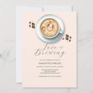 Love is Brewing Coffee Bridal Shower Invitations