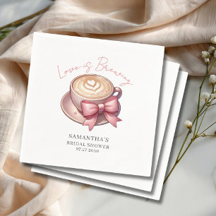 Love Is Brewing Coffee Bridal Shower Napkin