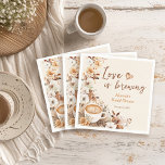 Love is Brewing Coffee Bridal Shower Napkin<br><div class="desc">Discover the chic,  romantically-themed 'Love is Brewing' coffee bridal shower napkins for your upcoming event. These fall floral-themed napkins are perfect for capturing the essence of your unique love story. Get inspired to create the perfect,  stylish fall wedding celebration!</div>