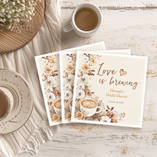 Love is Brewing Coffee Bridal Shower Napkin