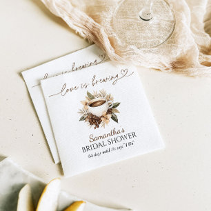 Love Is Brewing Coffee Bridal Shower  Napkin