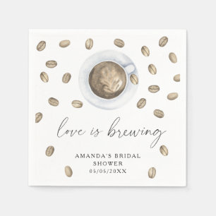Love is brewing Coffee Bridal shower Napkin