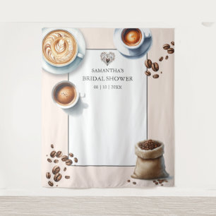 Love is Brewing Coffee Bridal Shower Photo Tapestry
