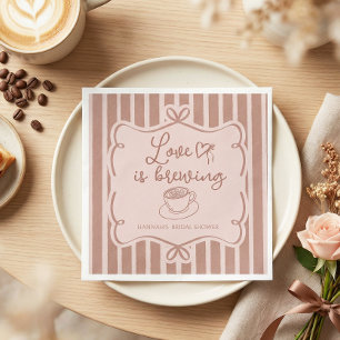 Love is Brewing Coffee Bridal Shower Plates Napkin