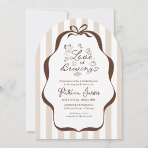 Love Is Brewing Coffee Bridal Shower QR Code Invitation