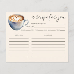 Love is Brewing Coffee Bridal Shower Recipe Card