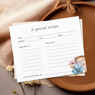 Love is Brewing Coffee Bridal Shower Recipe Card