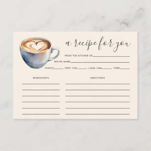 Love is Brewing Coffee Bridal Shower Recipe Card