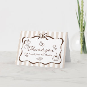 Love Is Brewing Coffee Bridal Shower Thank You Card