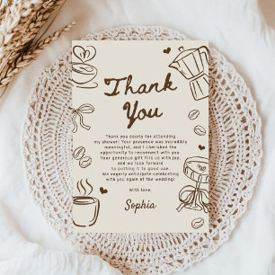 Love is Brewing Coffee Bridal Shower Thank You Card