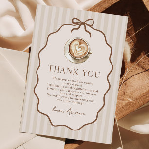 Love is Brewing Coffee Bridal Shower Thank You Card