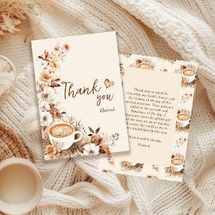 Love is Brewing Coffee Bridal Shower Thank You Card