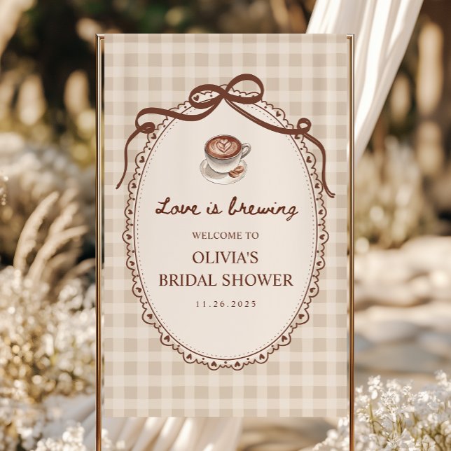 Love is Brewing Coffee Bridal Shower Welcome  Banner (Creator Uploaded)