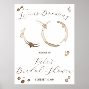 Love is Brewing! Coffee Bridal Shower Welcome Poster