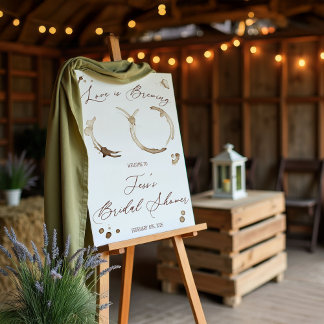 Love is Brewing! Coffee Bridal Shower Welcome Poster