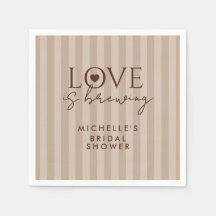 Love Is Brewing Coffee Brown Bridal Shower Favour
