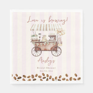 Love Is Brewing Coffee Cart Bridal Shower Napkin