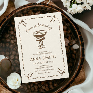 Love is Brewing Coffee Espresso Bridal Shower Invitation