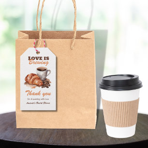 Love is Brewing Coffee French Bridal Shower Gift Tags