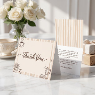 Love is Brewing Coffee Moka Pot Bridal Shower Thank You Card