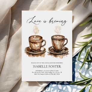 Love is Brewing Coffee Rustic Bridal Shower Invitation